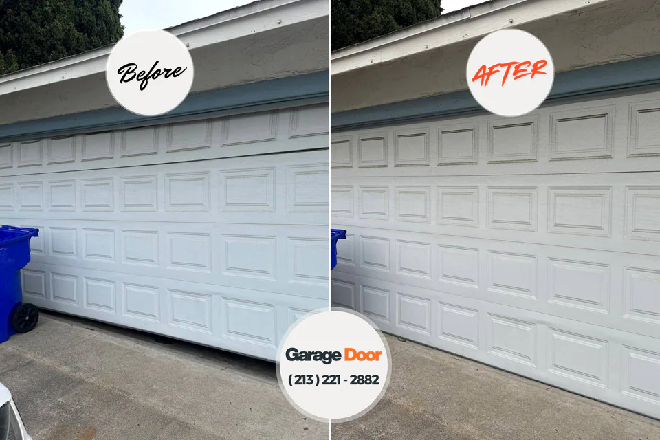 Before and after: garage door repair Lesage, WV